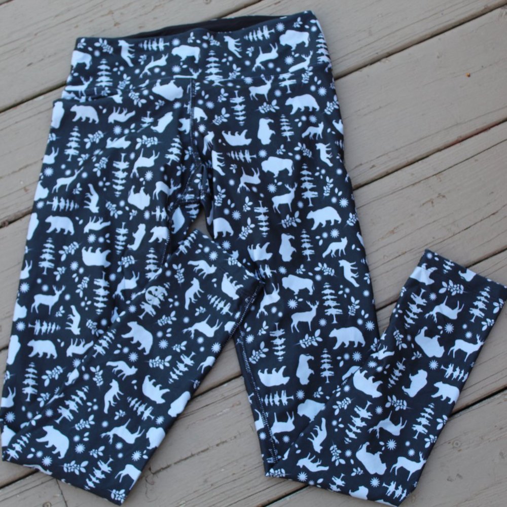 SAUCE Leggings Yellowstone Buffalo Deer Print Sz S